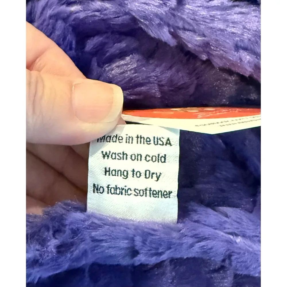 Sew Sweet Minky Designs 60x70 Throw Blanket Purple Ribbed Cozy USA Plush NEW